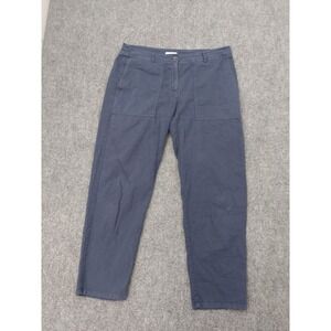 Eileen Fisher Pants womens 10 Blue 100% Organic Cotton Pockets Ankle